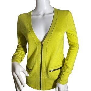 JUICY COUTURE Pistachio Green Wool/ Cashmere Zipped Cardigan